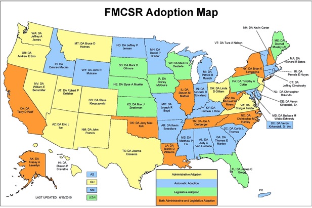 MAP-21 FMCSR Adoption Map
