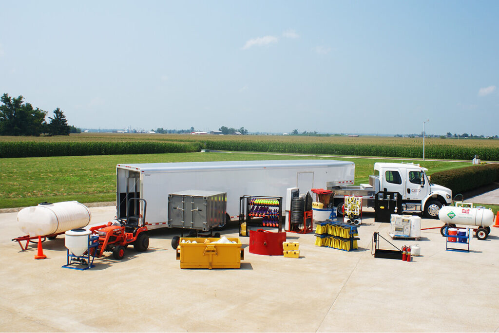 Equipment outside of a truck